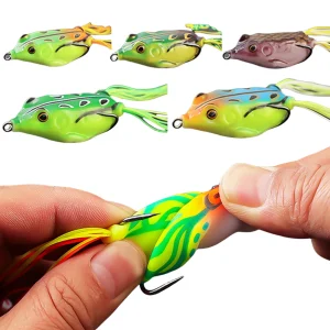 5Pcs Frog Fishing Lures Silicone Trolling Bait 6cm 13g Lifelike Bass Bait